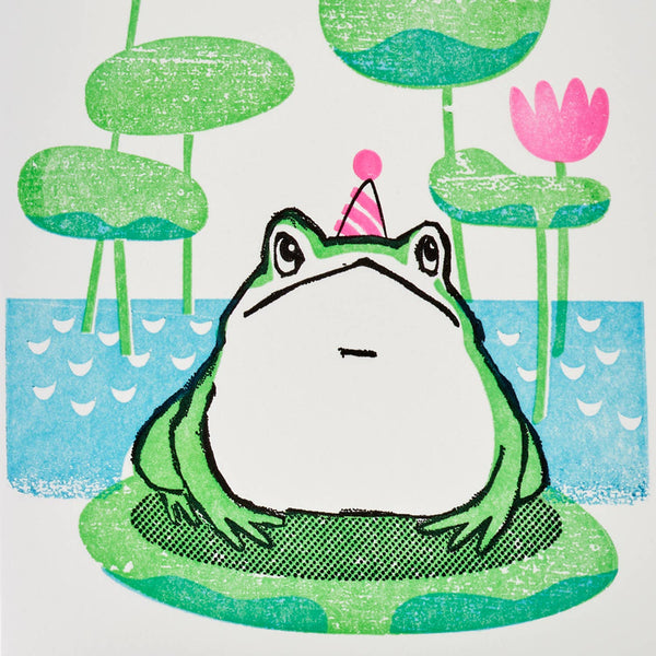 Frog on Lilly Pad Birthday Card - DIGS