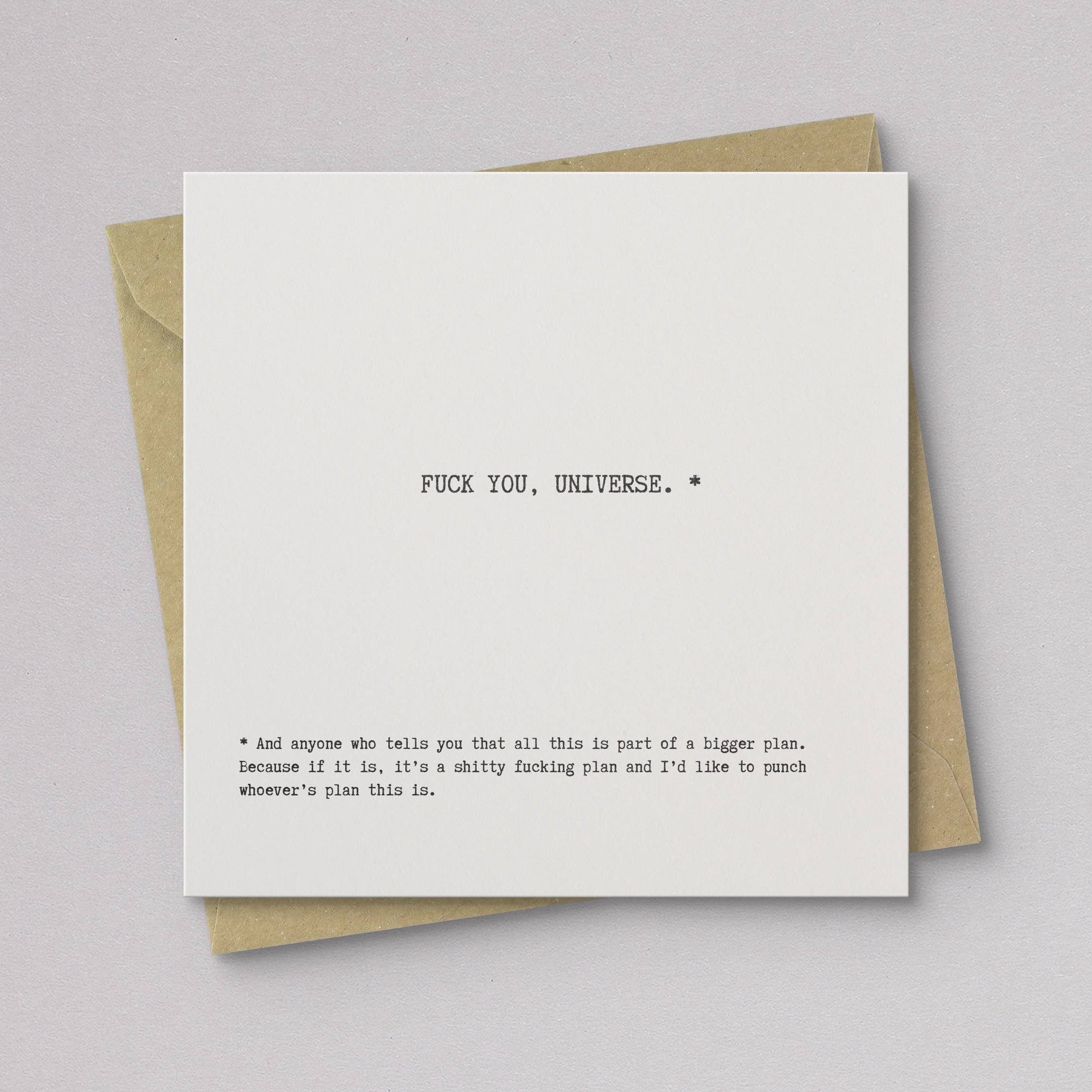 Fuck You Universe Encouragement Card - DIGS