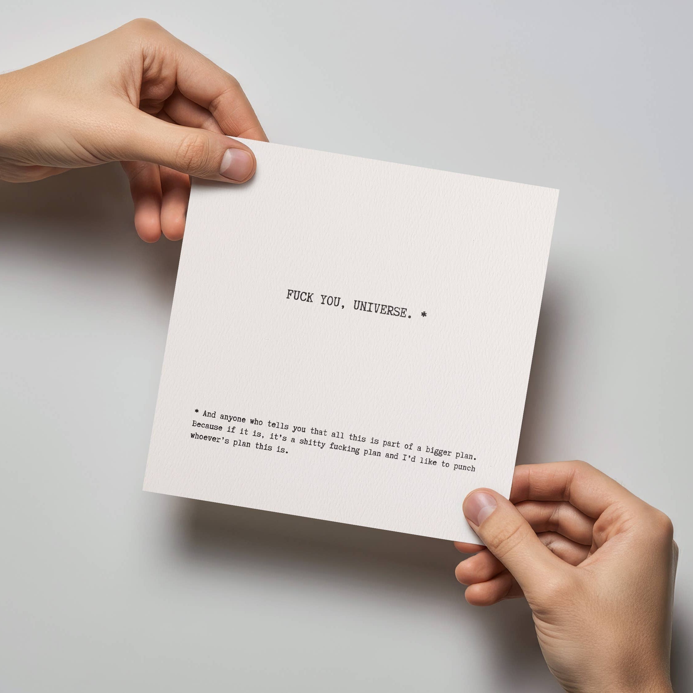 Fuck You Universe Encouragement Card - DIGS