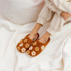 Fuzzy Slippers - Brown Flower - DIGS