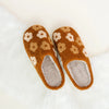 Fuzzy Slippers - Brown Flower - DIGS