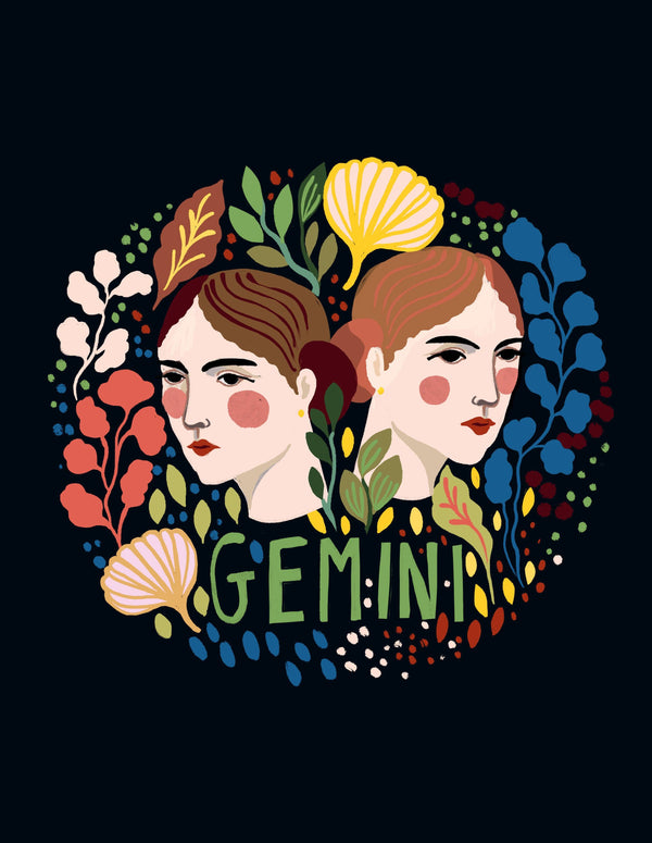 Gemini Zodiac Greeting Card - DIGS