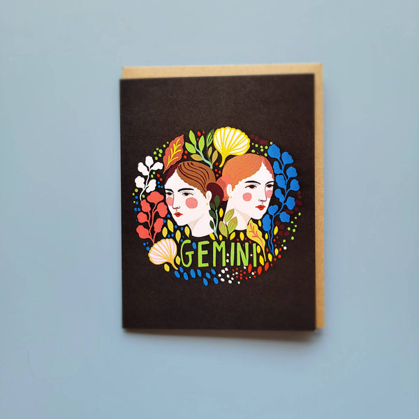 Gemini Zodiac Greeting Card - DIGS