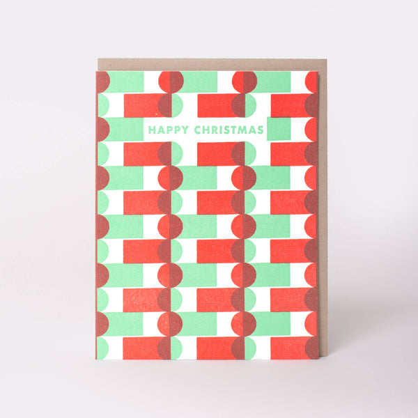 Geometric Happy Christmas Card - DIGS