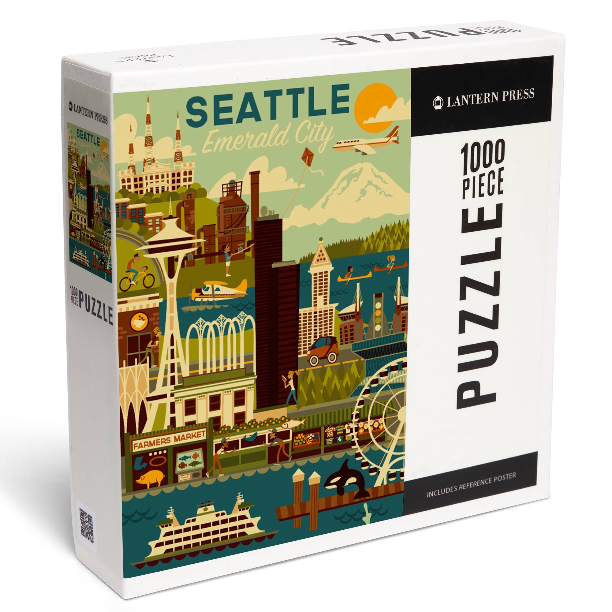 Geometric Seattle Emerald City 1000 Piece Puzzle - DIGS