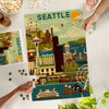 Geometric Seattle Emerald City 1000 Piece Puzzle - DIGS