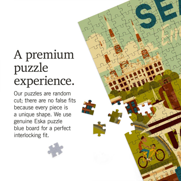 Geometric Seattle Emerald City 1000 Piece Puzzle - DIGS