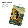 Geometric Seattle Emerald City 1000 Piece Puzzle - DIGS