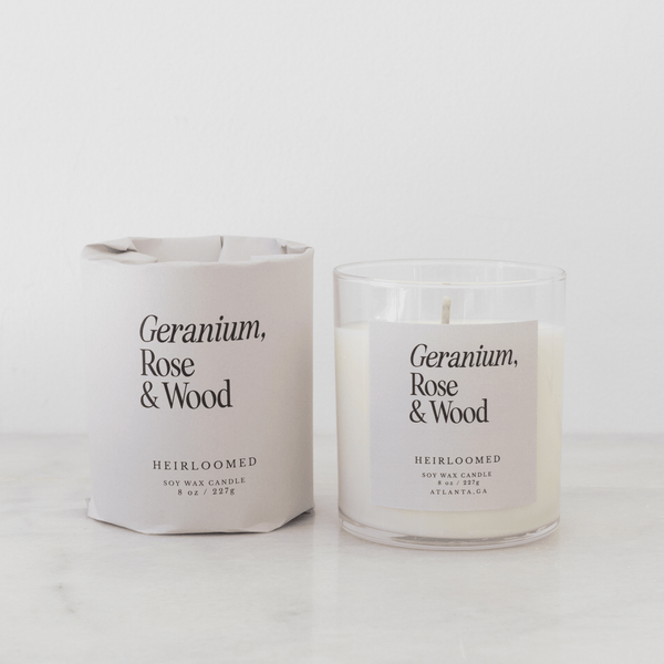 Geranium, Rose & Wood Candle - DIGS