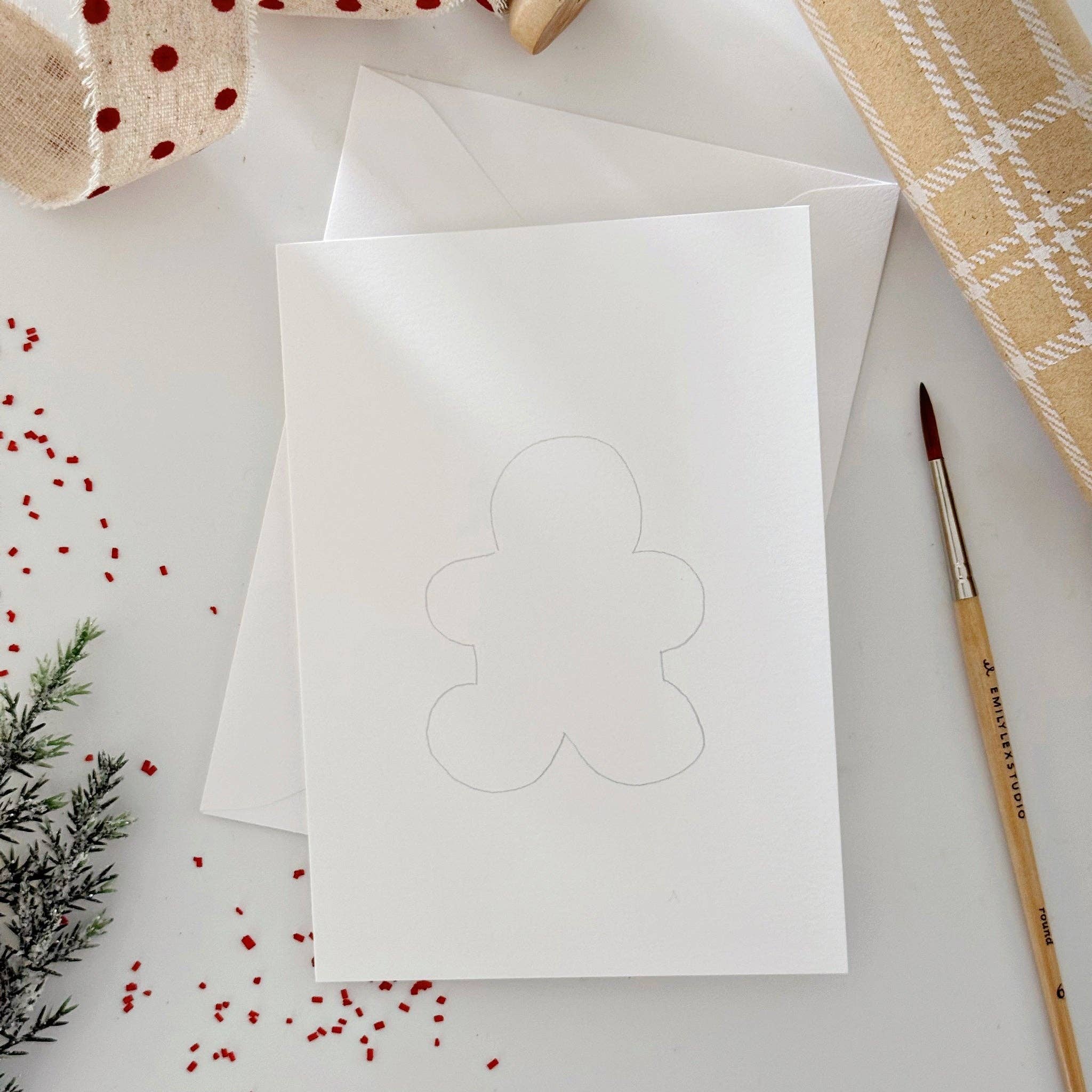 Gingerbread Paintable Notecards - DIGS
