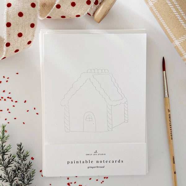 Gingerbread Paintable Notecards - DIGS