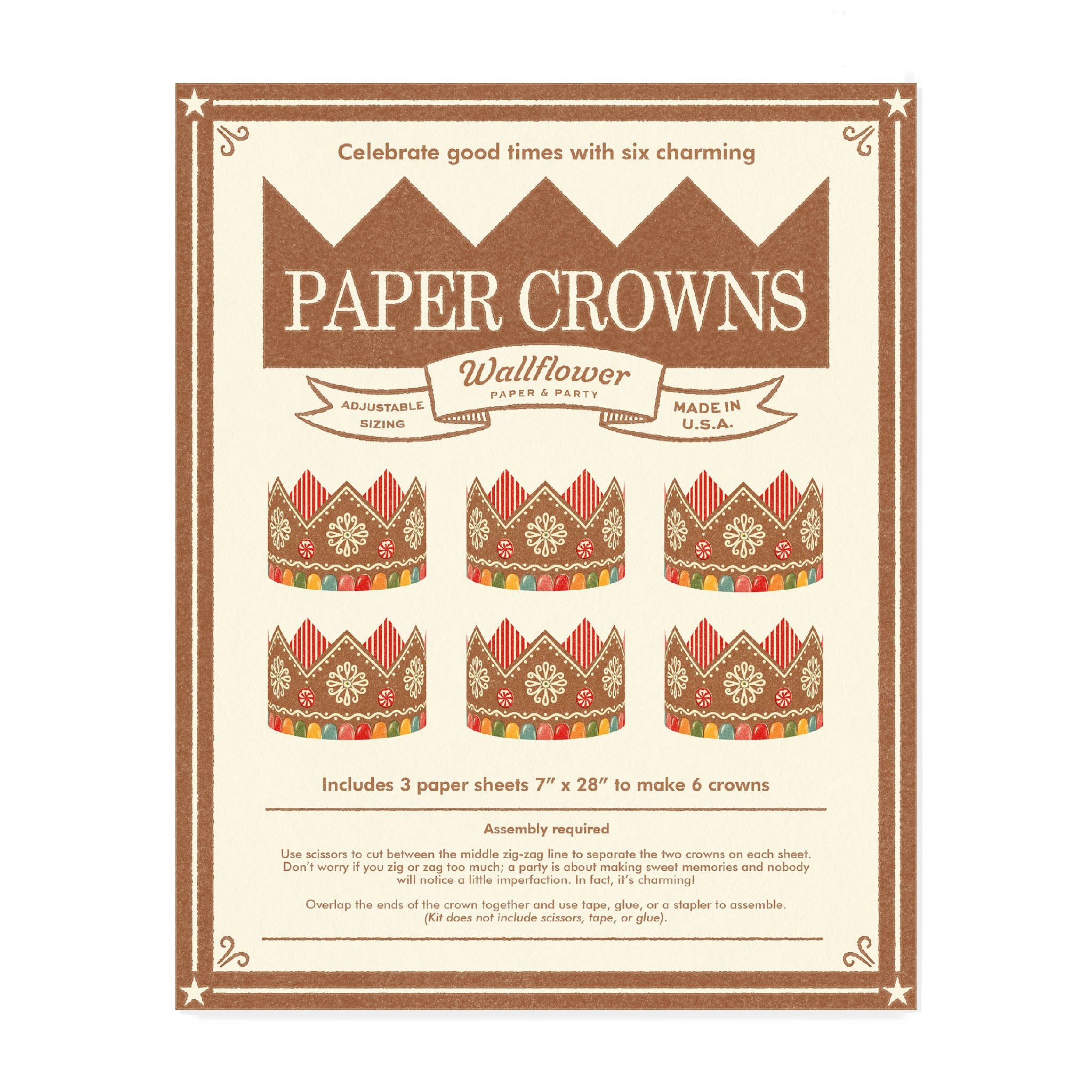 Gingerbread Paper Crowns - DIGS