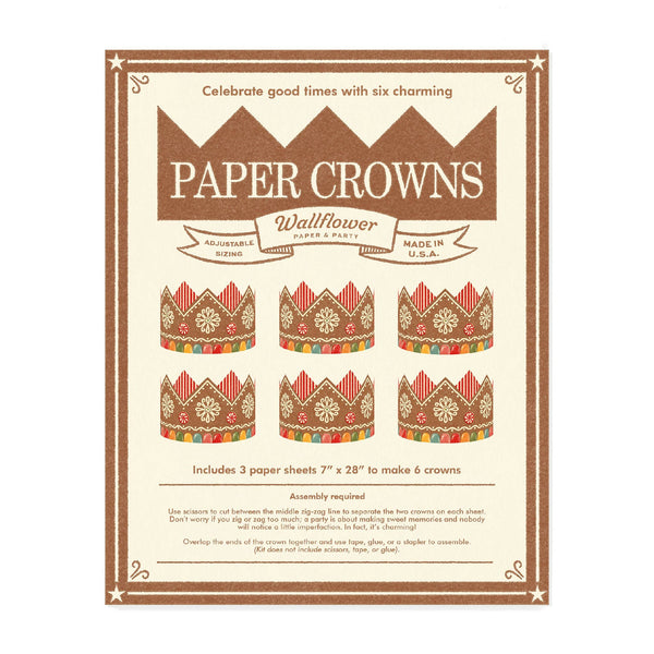Gingerbread Paper Crowns - DIGS
