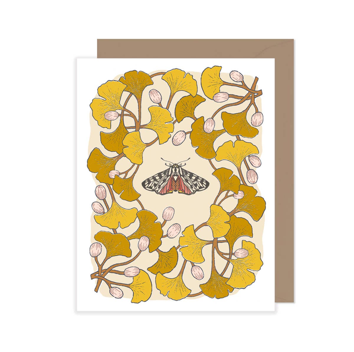 Ginkgo + Tiger Moth Card - DIGS