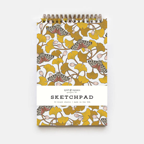Ginkgo + Tiger Moth Spiral Bound Sketchpad - DIGS