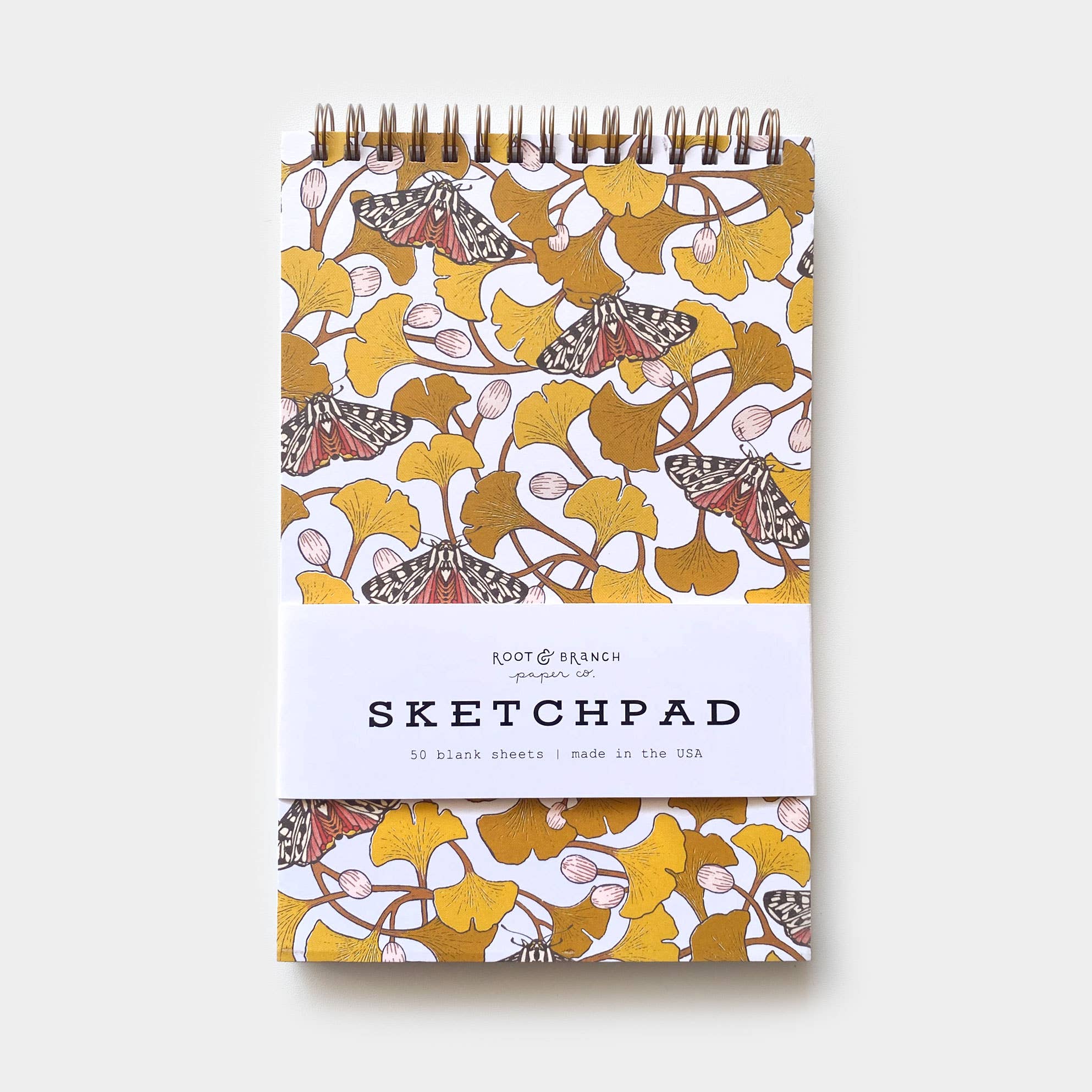 Ginkgo + Tiger Moth Spiral Bound Sketchpad - DIGS