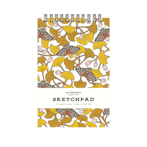 Ginkgo + Tiger Moth Spiral Bound Sketchpad - DIGS