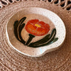 Globe Mallow Sgraffito Ceramic Spoon Rest - DIGS