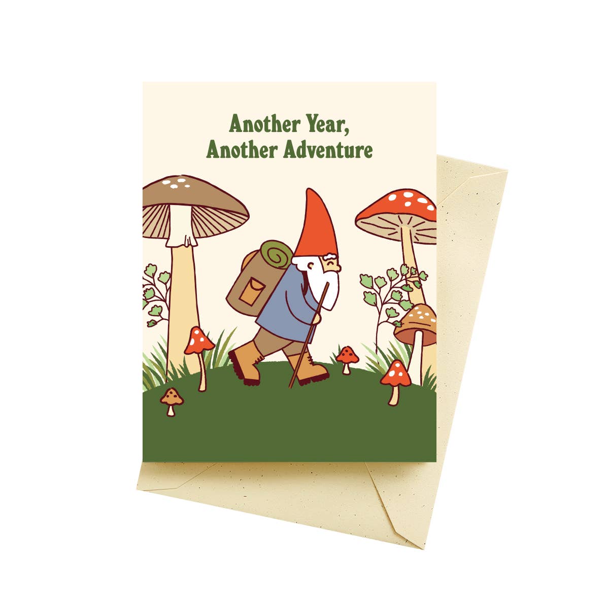 Gnome Hiking Birthday Card - DIGS