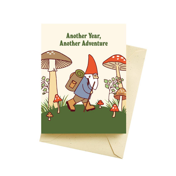 Gnome Hiking Birthday Card - DIGS