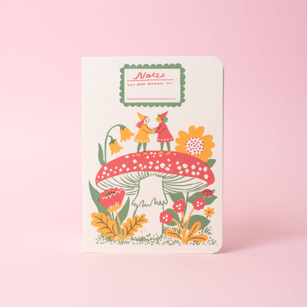 Gnomes & Mushroom B6 Blank Notebook - DIGS
