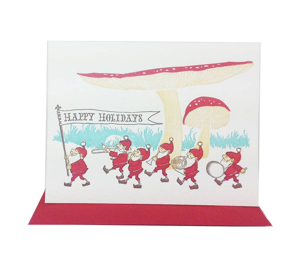 Gnomes Parade Holiday Note Card - DIGS