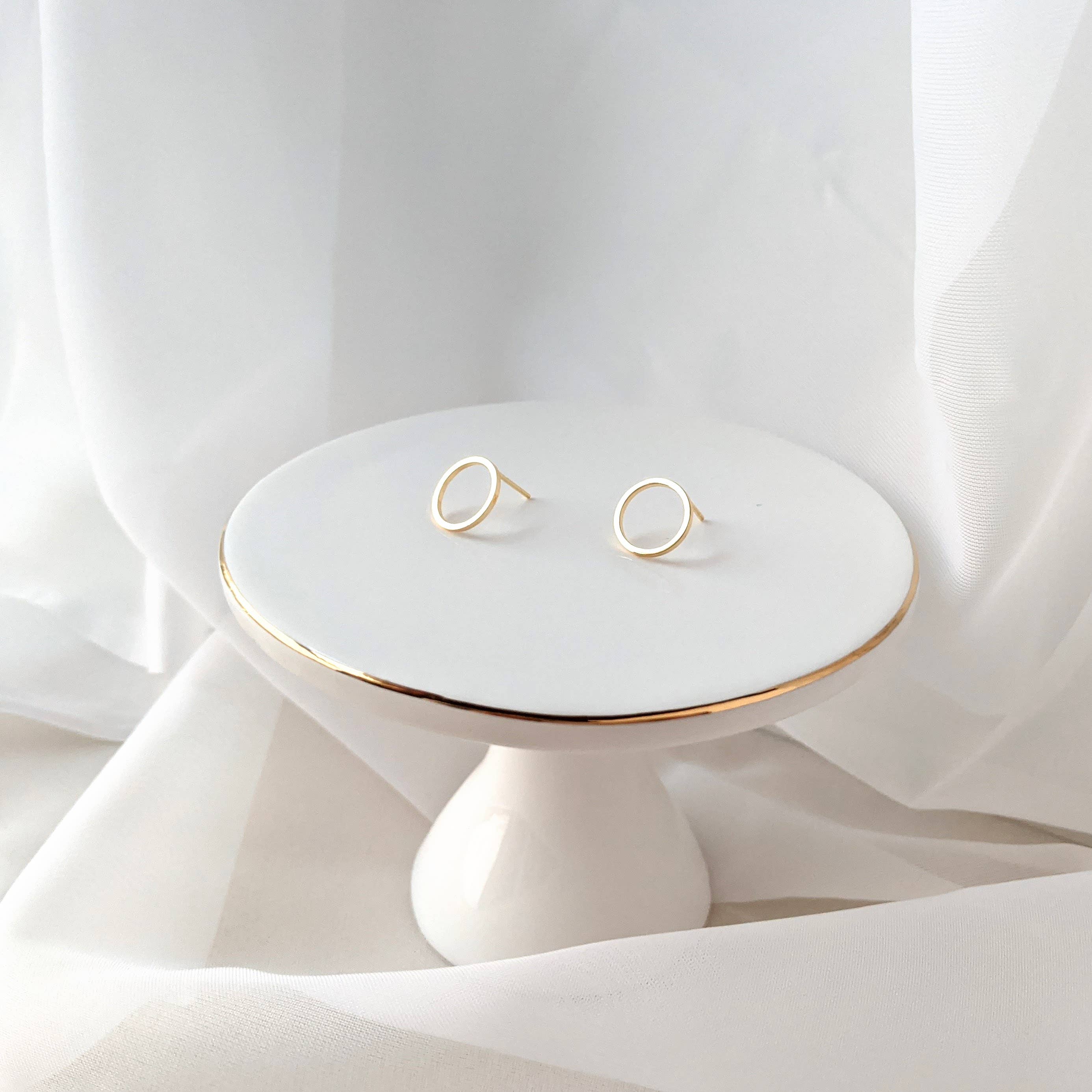Gold Circle Outline Stud Earrings - DIGS