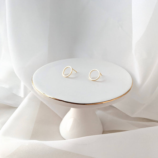 Gold Circle Outline Stud Earrings - DIGS