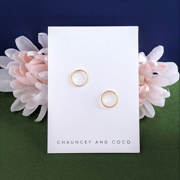 Gold Circle Outline Stud Earrings - DIGS