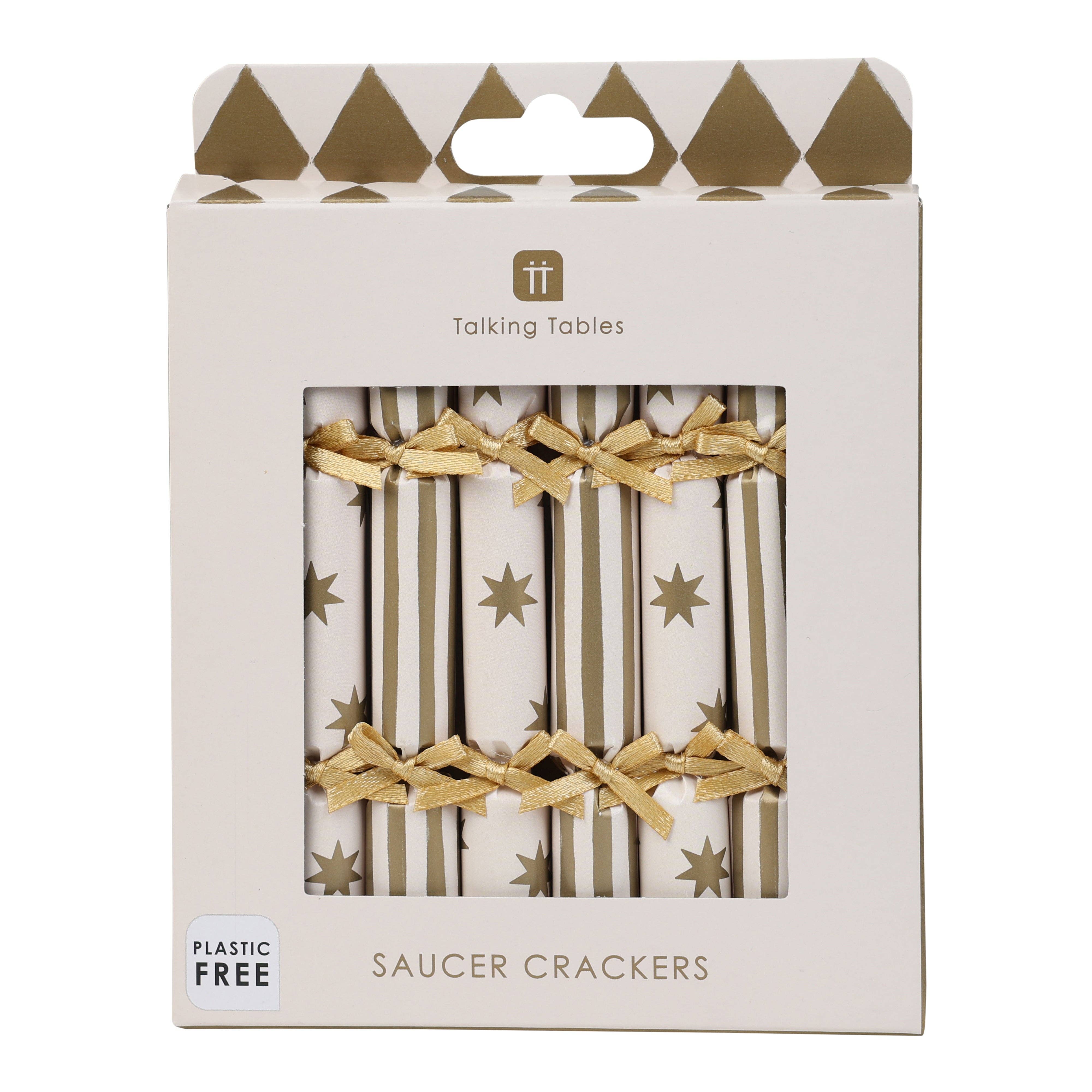 Gold Holiday Saucer Crackers - DIGS