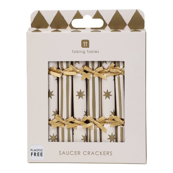 Gold Holiday Saucer Crackers - DIGS