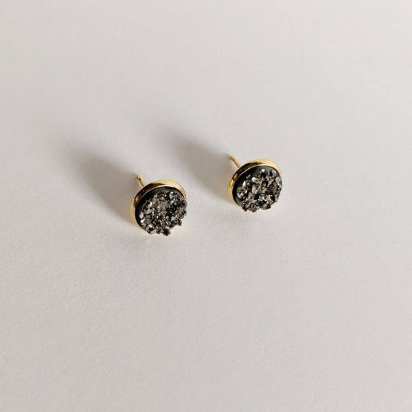 Gold Plated Druzy Stud Earrings - DIGS