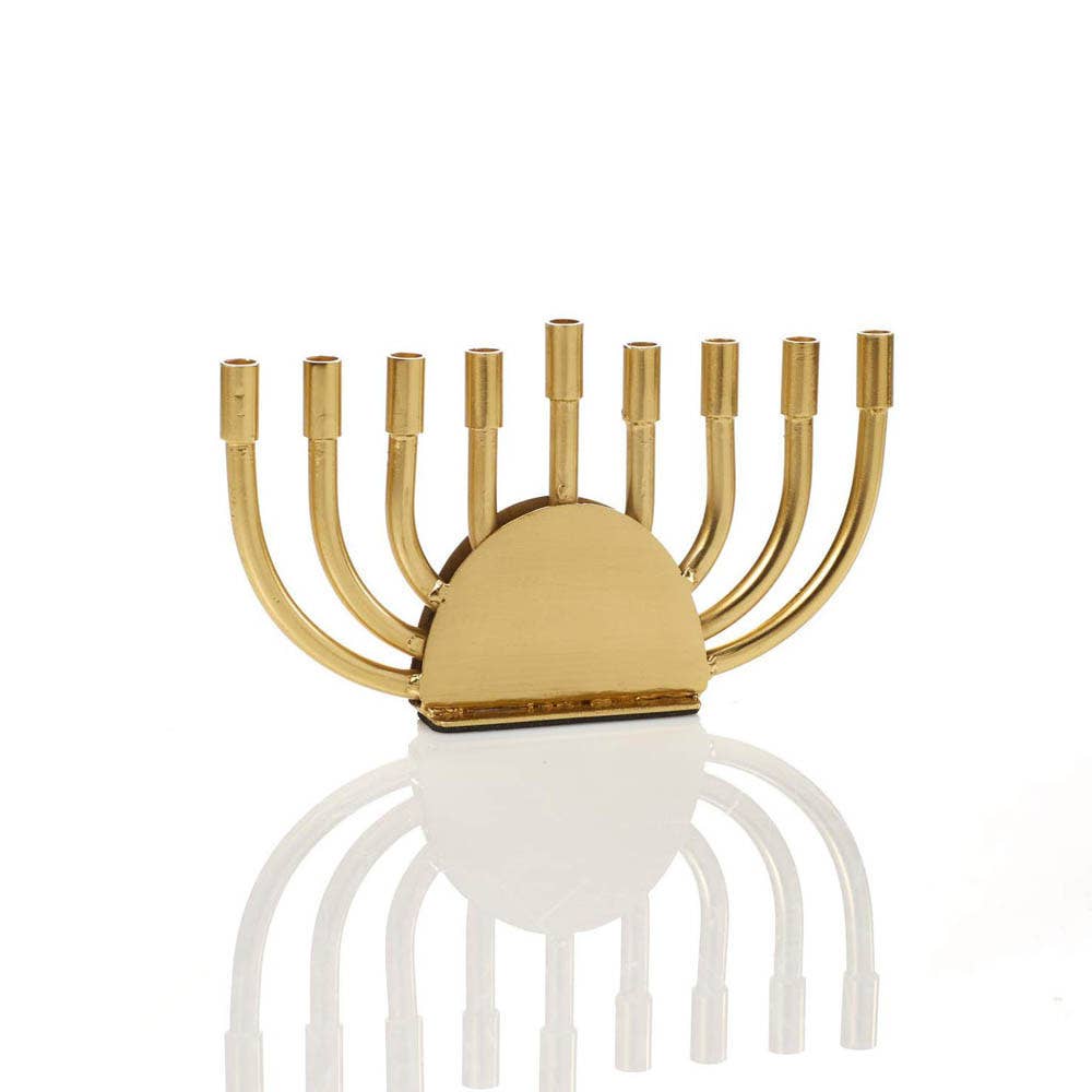 Golden Brass Hanukkah Menorah - DIGS