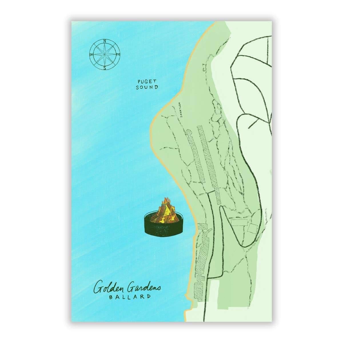 Golden Gardens Ballard Postcard - DIGS