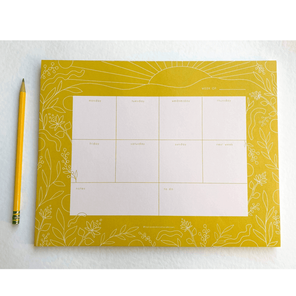 Golden Sun Weekly Planner Pad - DIGS