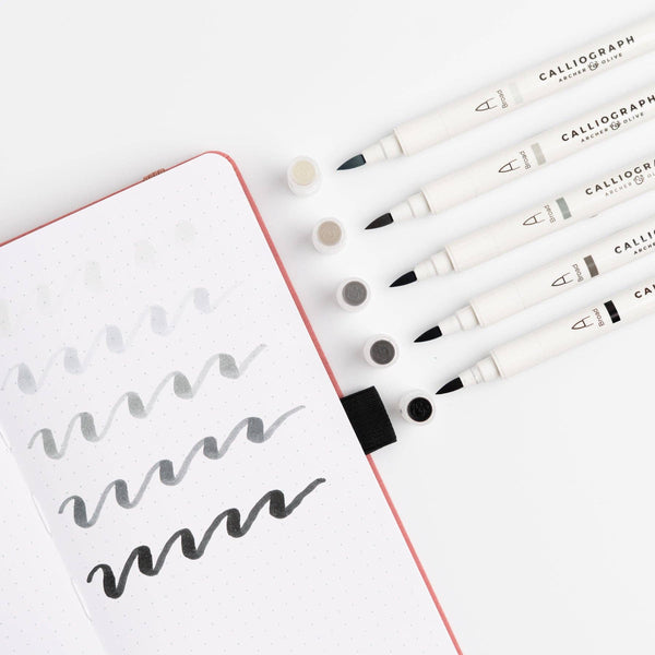 Grayscale Set/5 Calliograph Pens - DIGS