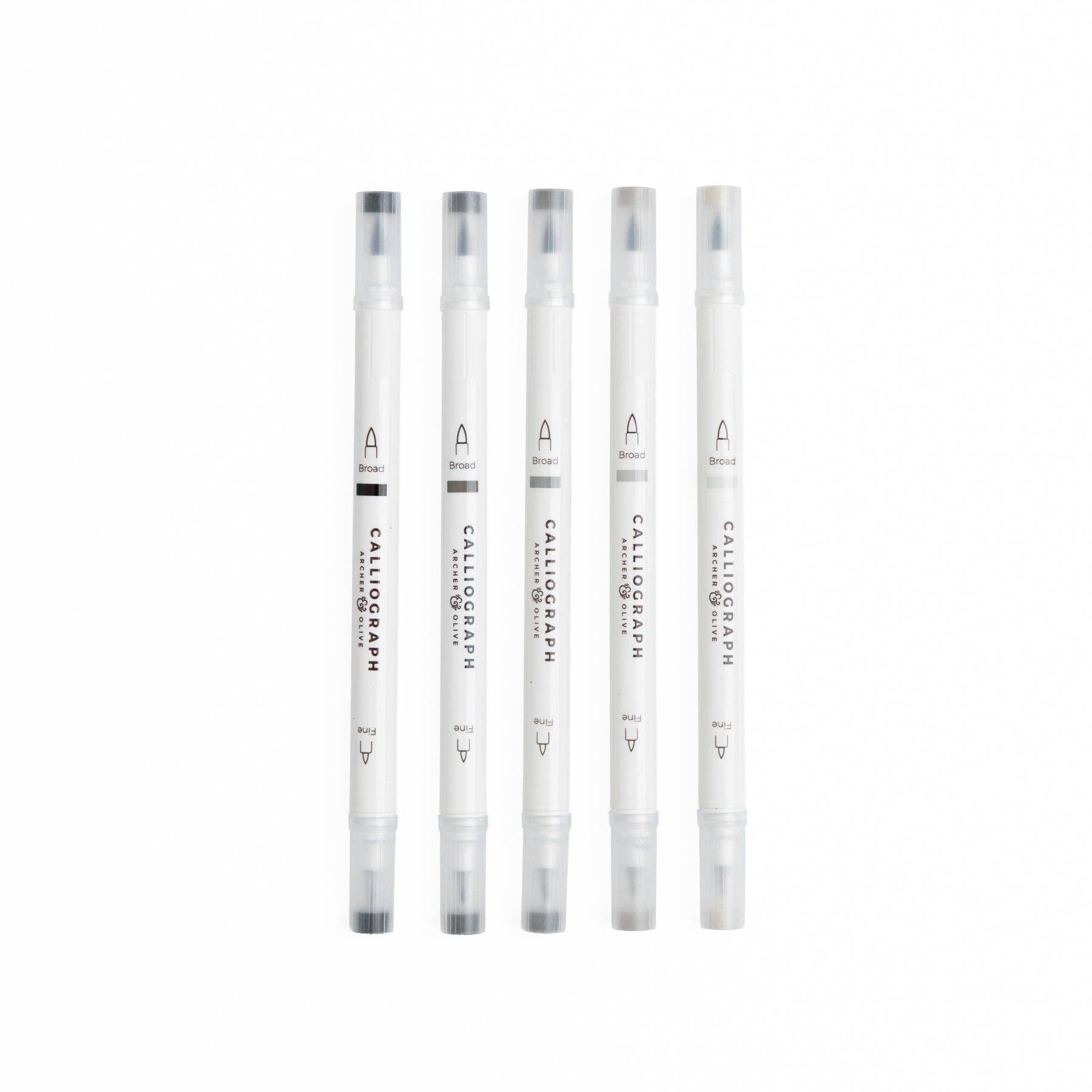 Grayscale Set/5 Calliograph Pens - DIGS