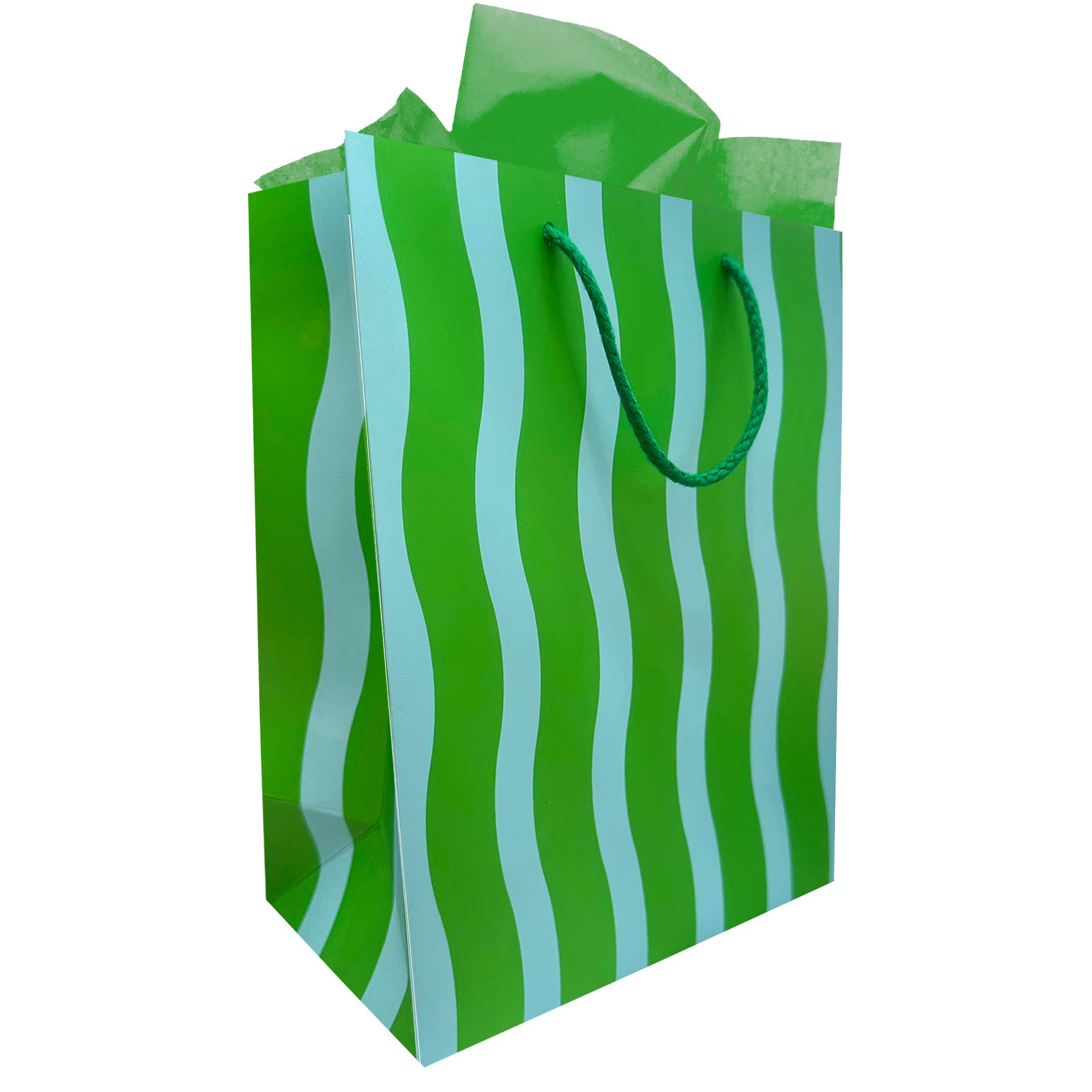 Green Fussy Stripe Gift Bag - DIGS
