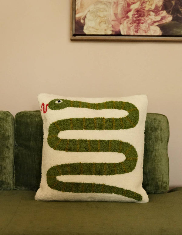 Green Snake Throw Pillow - DIGS