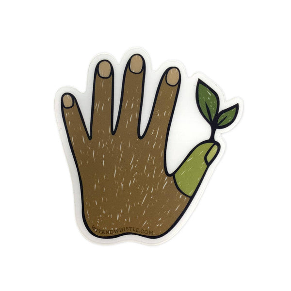 Green Thumb Sticker: Dark - DIGS