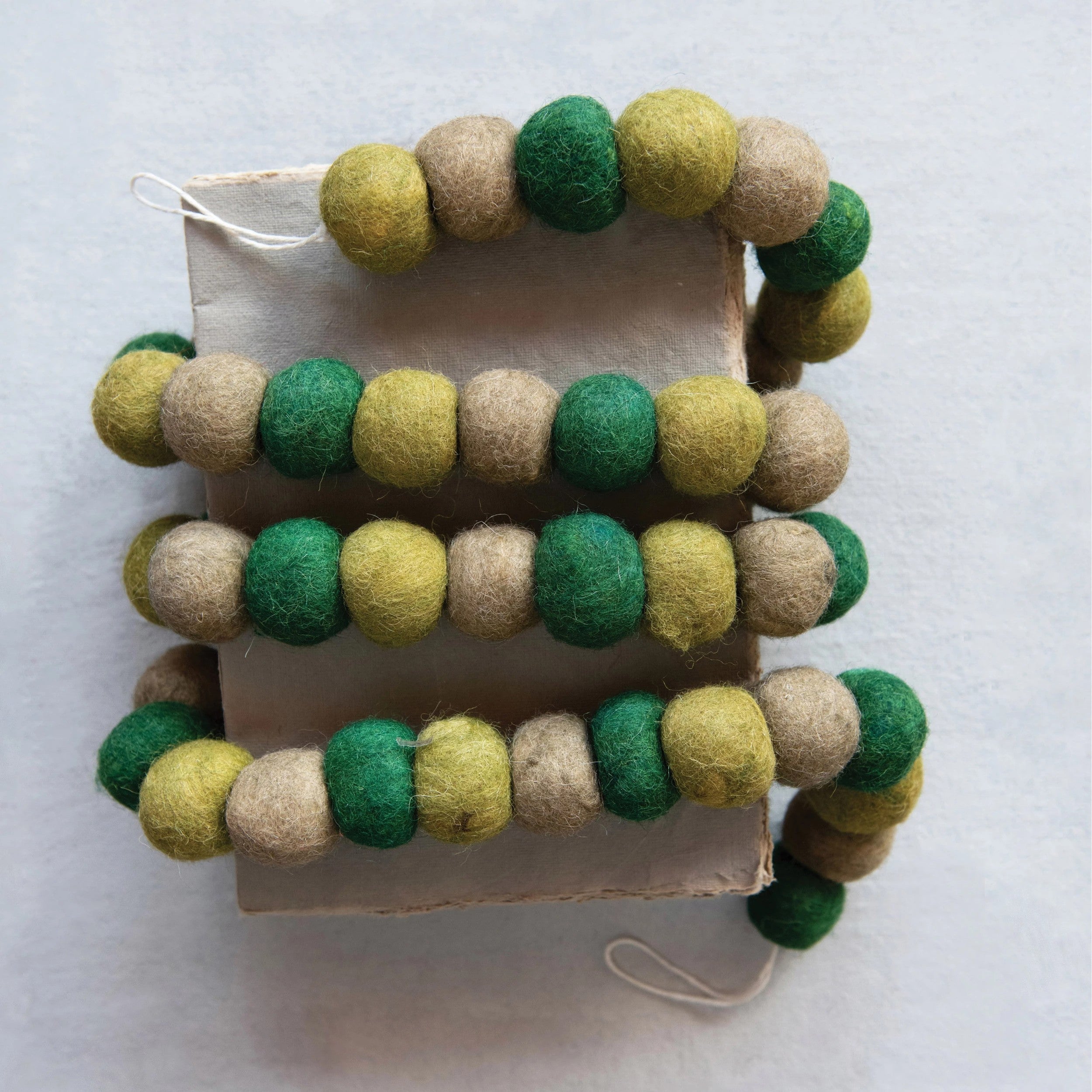 Green Wool Ball Garland - DIGS