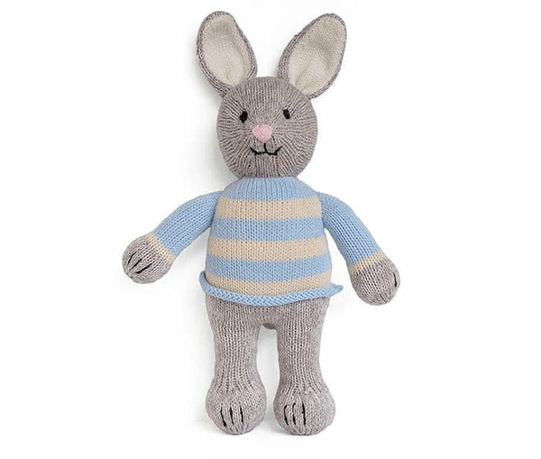 Grey Bunny in Sweater Stuffed Animal - DIGS