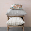 Grey & Cream Embroidery Lumbar Pillow - DIGS