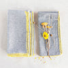 Grey Napkins w/ Yellow Embroidered Edge - DIGS