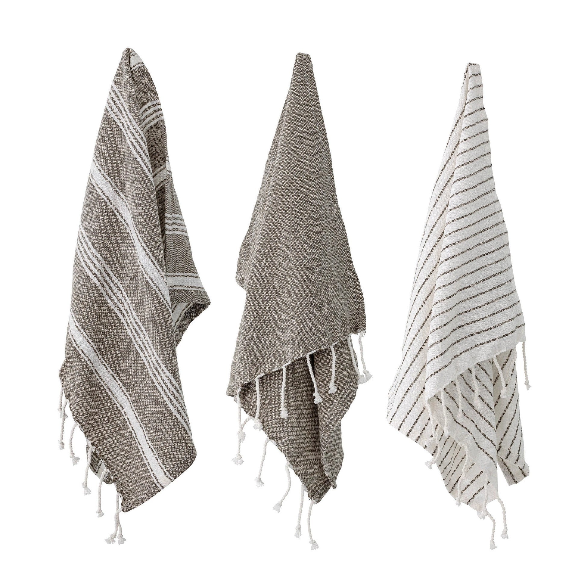 Grey Tasseled Tea Towels - DIGS