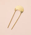 Hammered Crescent Brass Hair Pin - DIGS