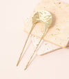 Hammered Crescent Brass Hair Pin - DIGS