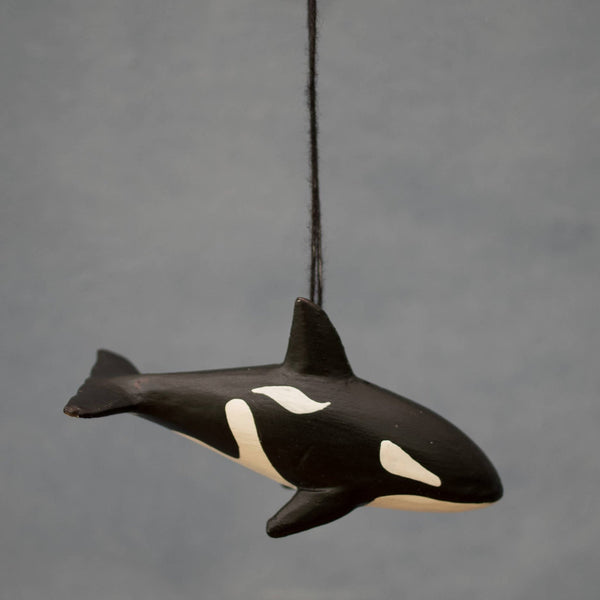 Hand Carved Ocra Whale Ornament - DIGS