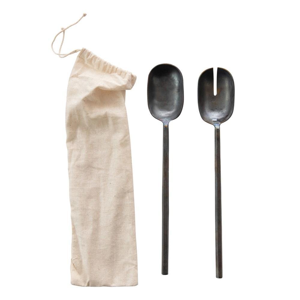 Hand - Forged Metal Salad Servers - DIGS