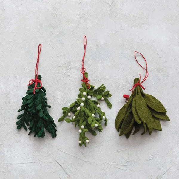 Handmade Wool Felt Hanging Mistletoe - DIGS